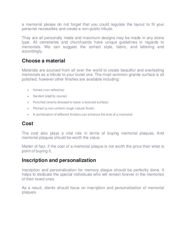 How much do Memorial Plaques Cost.pdf