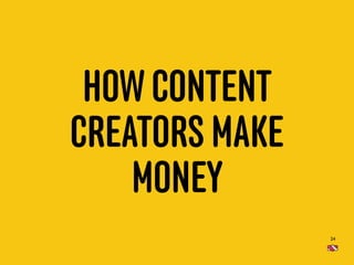 HOW CONTENT
CREATORS MAKE
MONEY
24
 