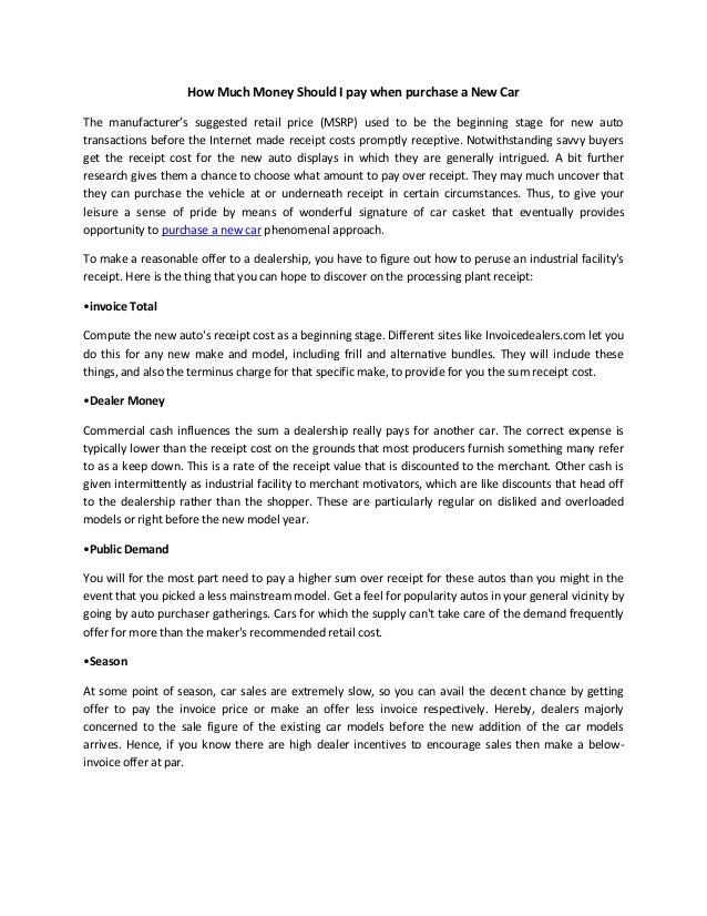 should i pay invoice price for a new car