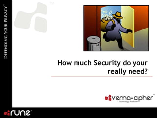 How much Security do your
             really need?
 