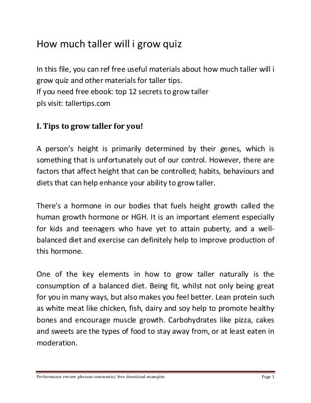 How Much Taller Will I Grow Quiz