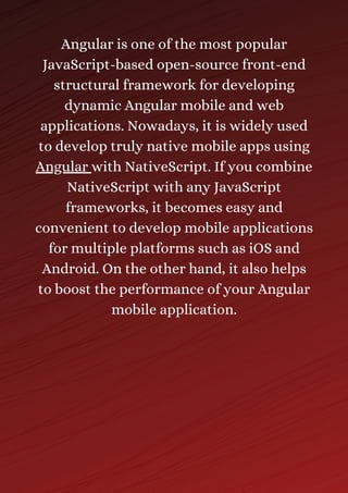 How native script angular helps to build truly native mobile applications