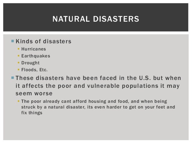 Vulnerable Populations Of Natural Disasters Vulnerable Populations Of Natural Disasters