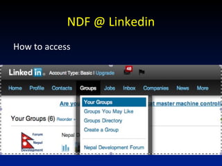 NDF @ Linkedin
How to access
 