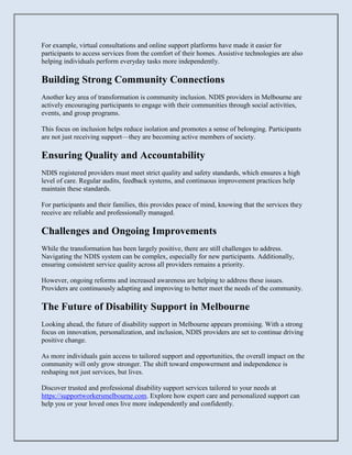How NDIS Registered Providers in Melbourne Are Transforming Disability ...