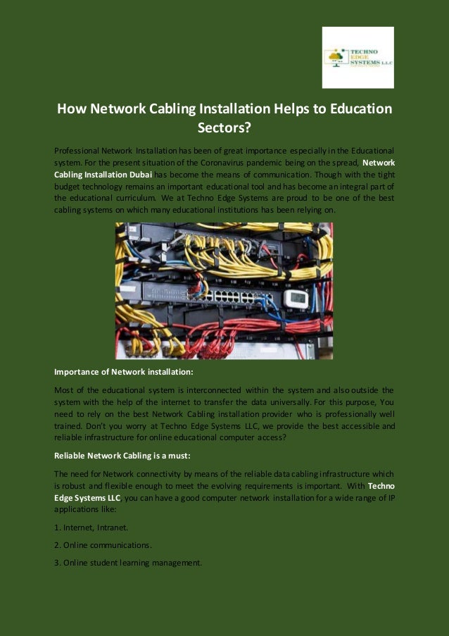 How network cabling installation helps to education sectors