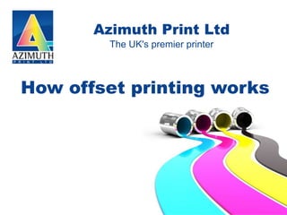 Azimuth Print Ltd
The UK's premier printer

How offset printing works

 