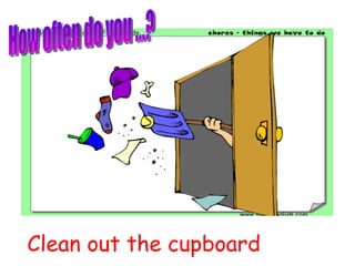 Clean out the cupboard How often do you ...? 