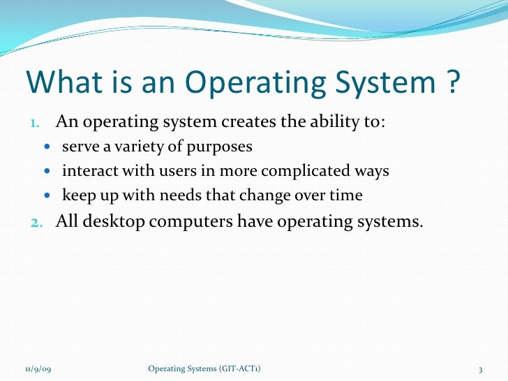 How Operating System Works