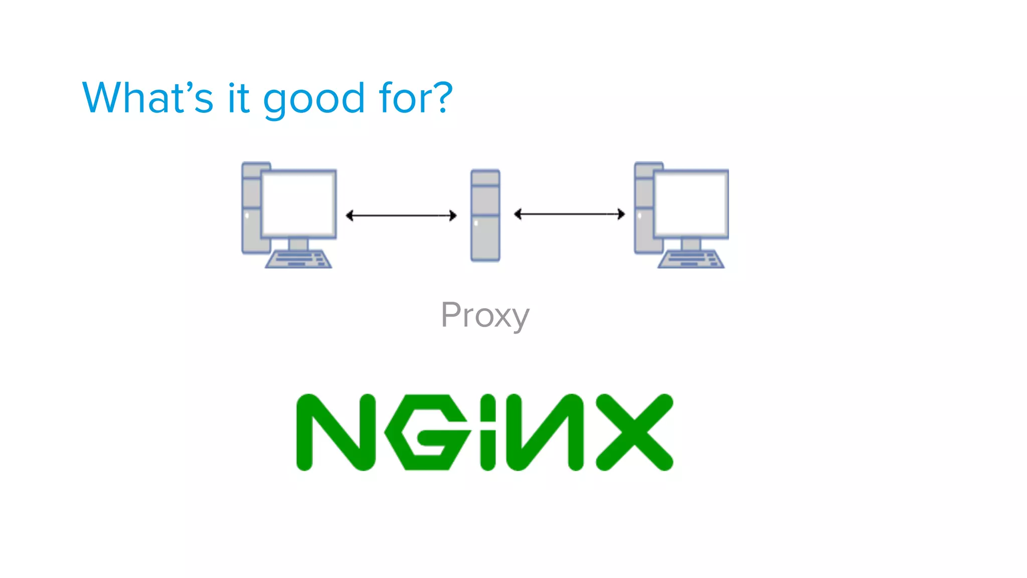 What’s it good for?
Proxy
 