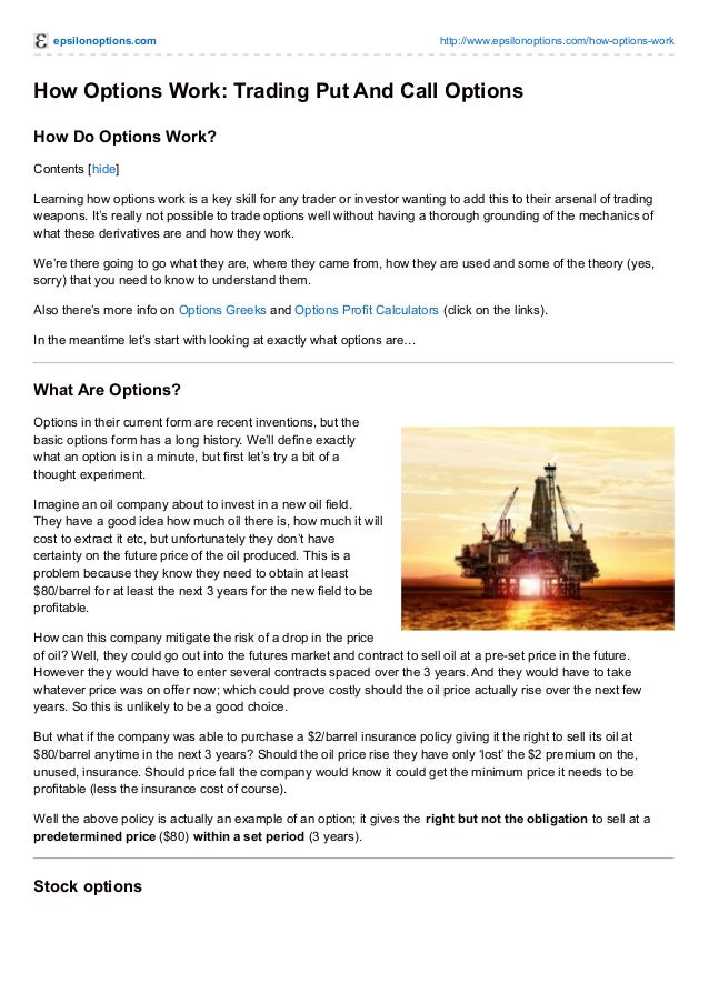 How do stock trading options work