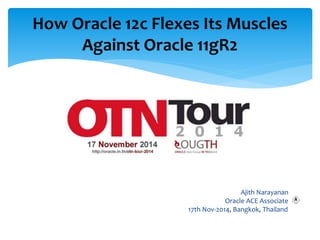 1
GE Title or job number
12/14/2015
How Oracle 12c Flexes Its Muscles
Against Oracle 11gR2
Ajith Narayanan
Oracle ACE Associate
17th Nov-2014, Bangkok, Thailand.
 