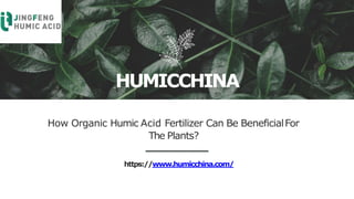 HUMICCHINA
How Organic Humic Acid Fertilizer Can Be BeneficialFor
The Plants?
https://www.humicchina.com/
 