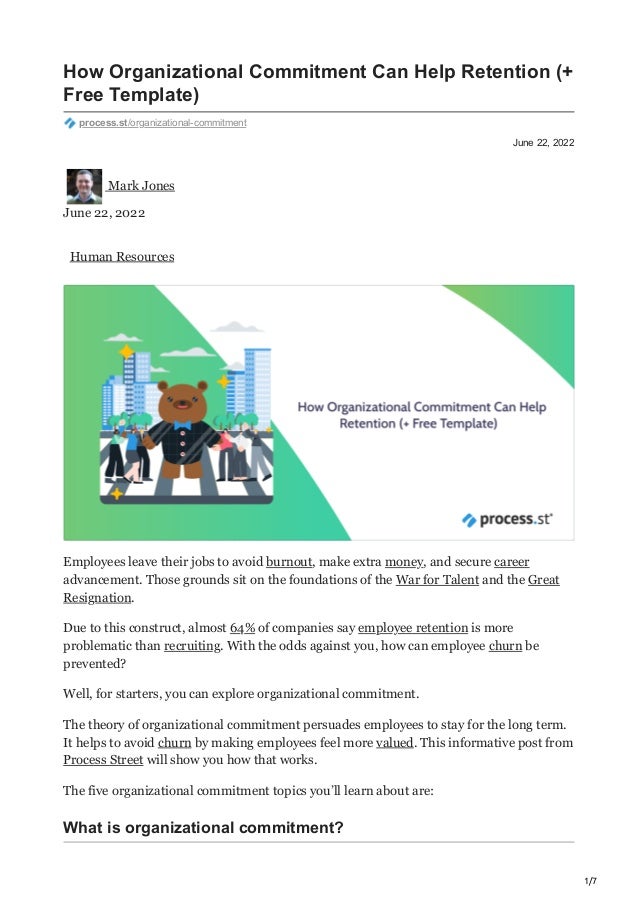 How Organizational Commitment Can Help Retention (+ Free Template ...