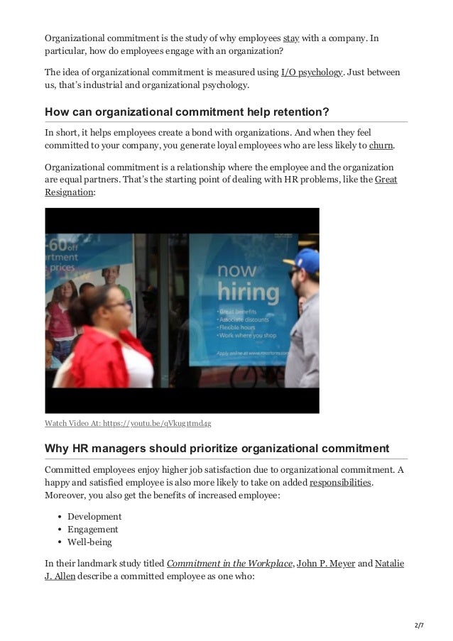 How Organizational Commitment Can Help Retention (+ Free Template ...