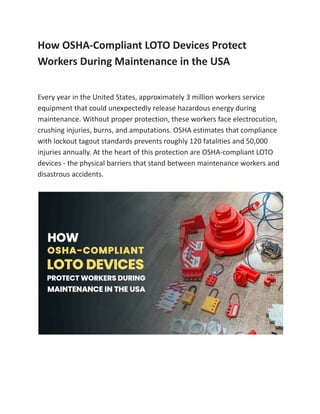 Amputations Osha How OSHA-Compliant LOTO Devices Protect Workers During Maintenance in ...