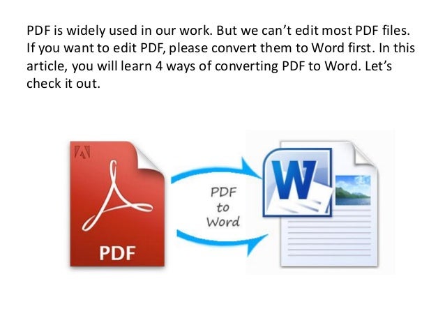 who to convert pdf to word