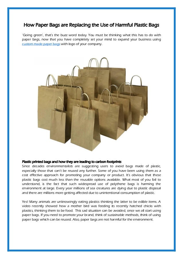 How Paper Bags are Replacing the Use of Harmful Plastic Bags