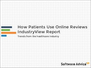 How Patients Use Online Reviews
IndustryView Report
Trends from the healthcare industry

 