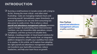 How PayEaze payroll and attendance management software simplifies ...