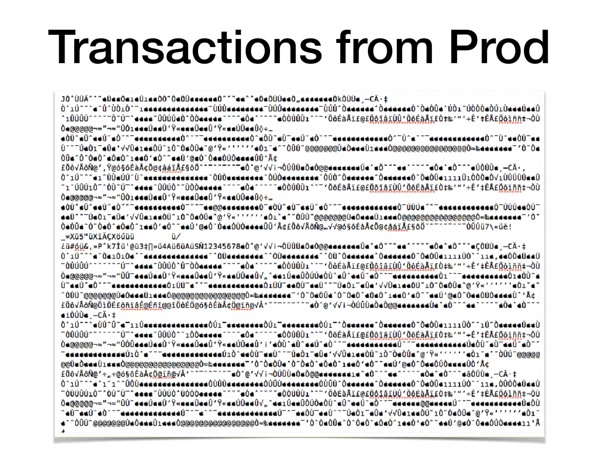 Transactions from Prod
 