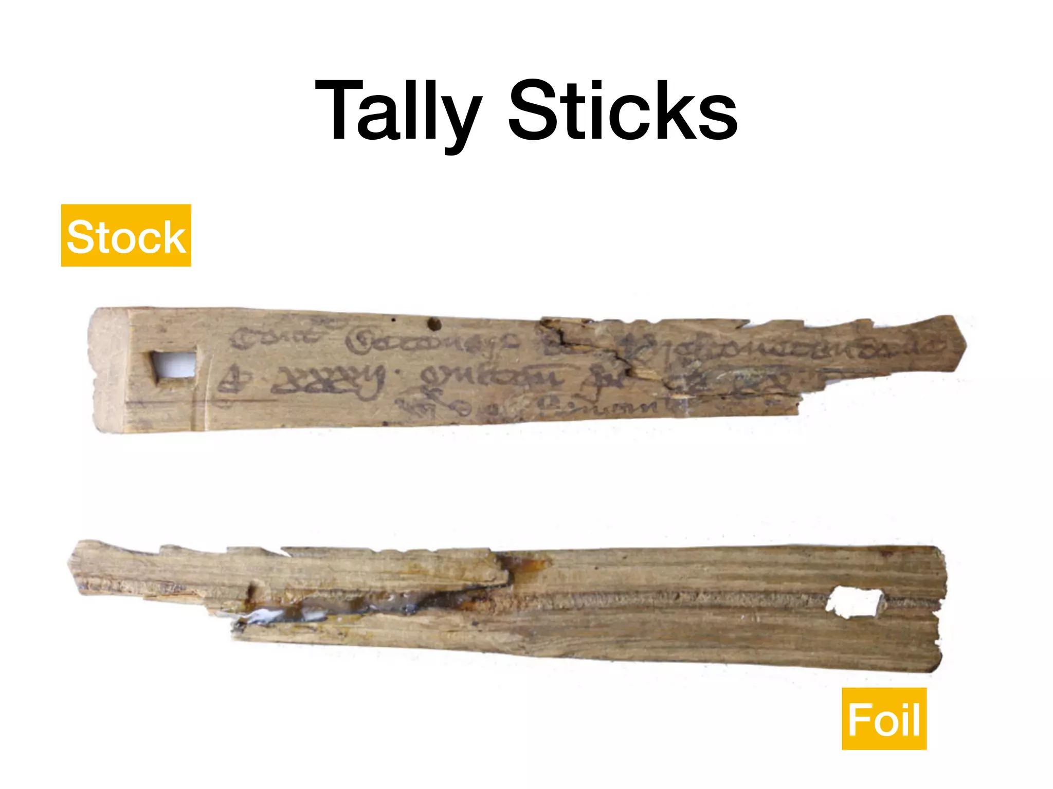 Tally Sticks
Stock
Foil
 