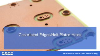 Manufacturing That Eliminates Risk & Improves Reliability
15
Castellated Edges/Half Plated Holes
 