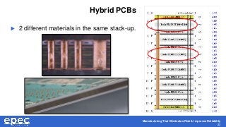 Manufacturing That Eliminates Risk & Improves Reliability
22
Hybrid PCBs
 2 different materials in the same stack-up.
 
