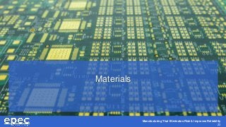 Manufacturing That Eliminates Risk & Improves Reliability
23
Materials
 