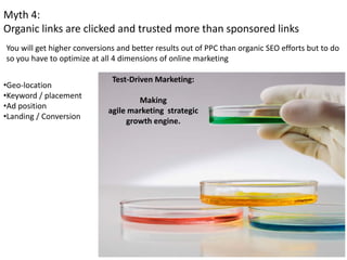 Myth 4: 
Organic links are clicked and trusted more than sponsored links
You will get higher conversions and better result...