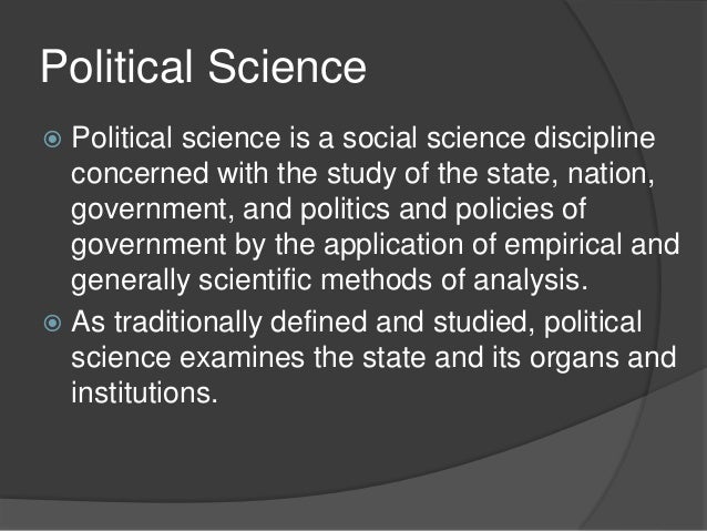 Political Philosophy And Political Science
