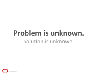 Problem is unknown.
  Solution is unknown.
 
