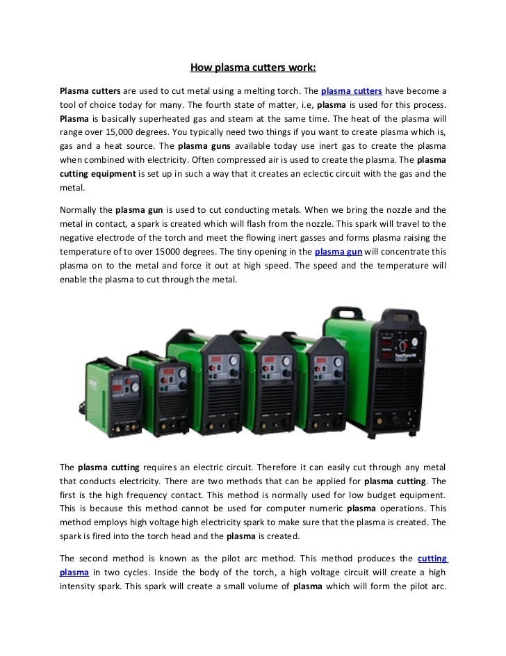 How plasma cutters work
