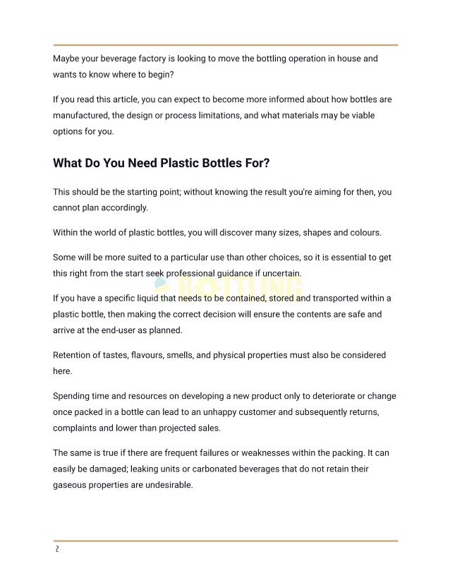 How plastic bottles are made