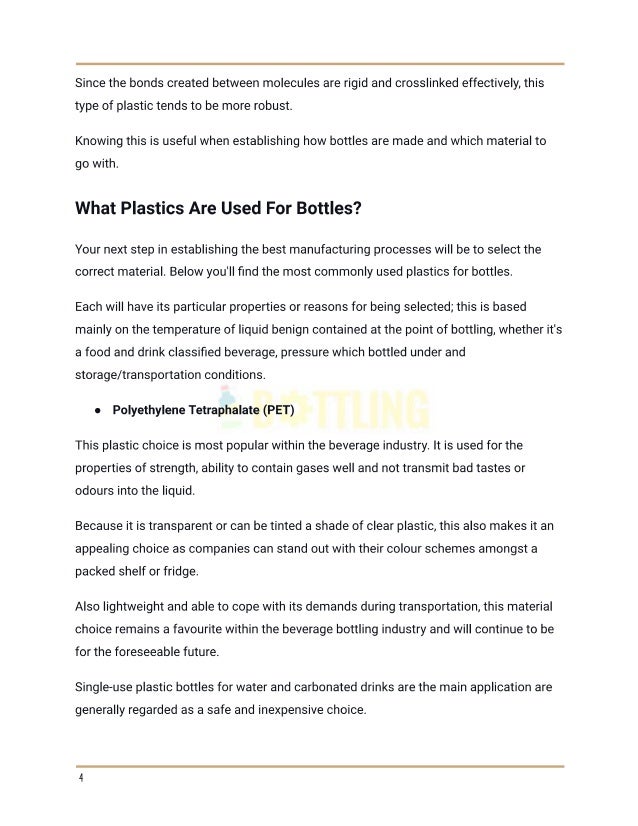 How plastic bottles are made