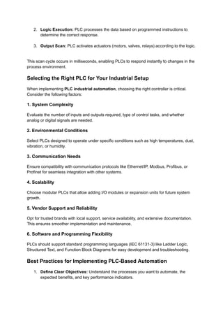 How PLCs Are Revolutionizing Industrial Automation and Control | PDF