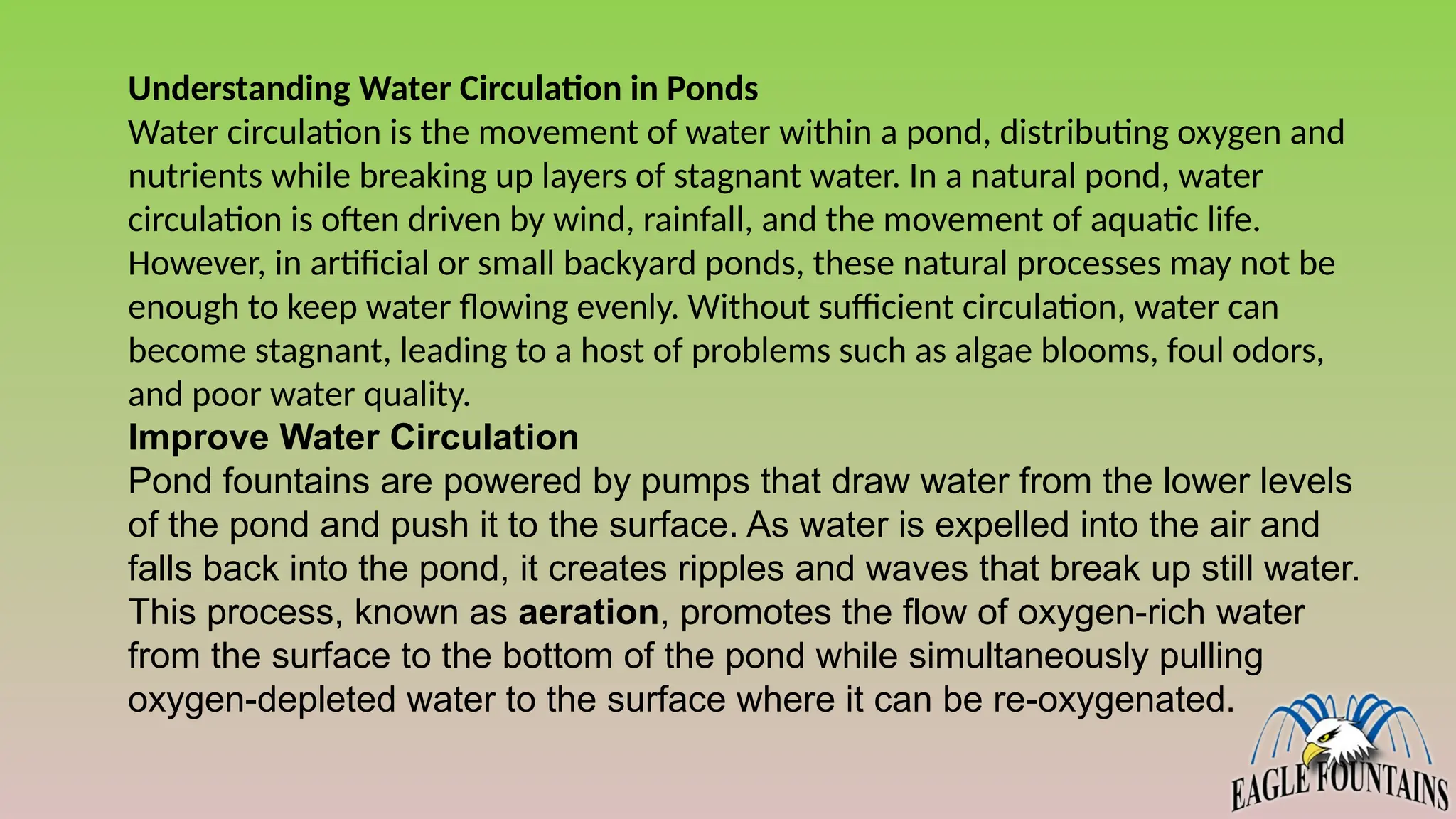 Steering Assisted Circulation Systems For Ponds photo