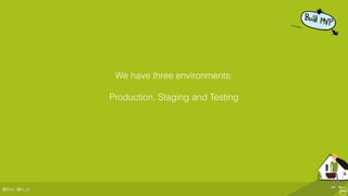 @ﬂinc, @m_ic
We have three environments:
Production, Staging and Testing
 
