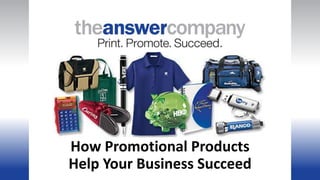 How Promotional Products
Help Your Business Succeed
 
