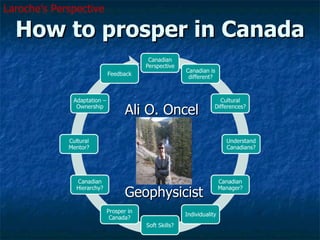 How to prosper in Canada Ali O. Oncel  Geophysicist Laroche’s Perspective 