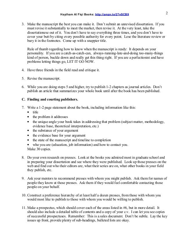 How to publish your phd thesis