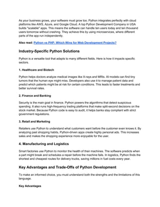 Python Services Power Smart Data-Driven Software | PDF