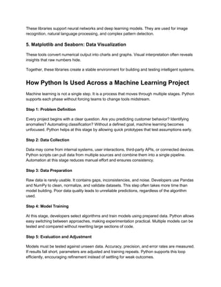 Python in Machine Learning: A Practical Guide | PDF