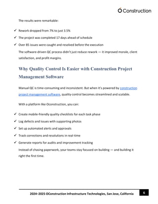 How Quality Control in Construction Reduces Rework by 40% | PDF