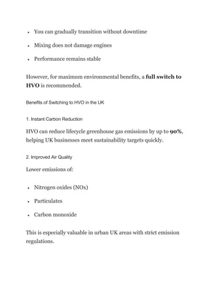 How Quickly Can I Switch to HVO? A Complete UK Guide for a Smooth ...