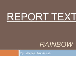 RAINBOW
By : Waidatin Nur Azizah
REPORT TEXT
 