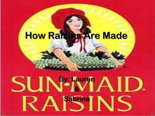 How Raisins Are Made



      By: Lauren
           &
       Sabrina
 