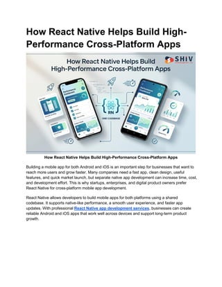 Essential Guide to React Native Cross-Platform Apps | PDF
