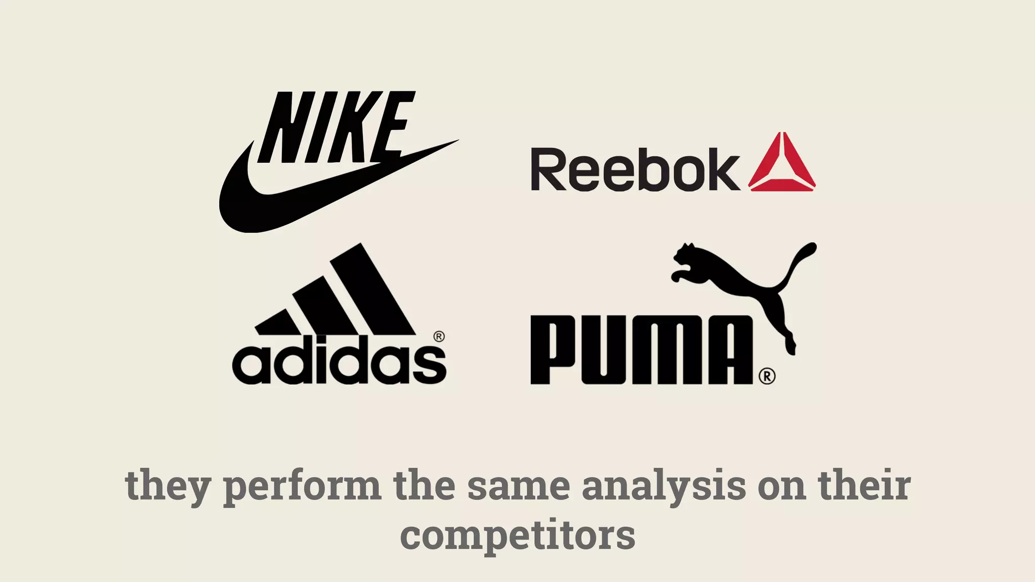they perform the same analysis on their
competitors
 