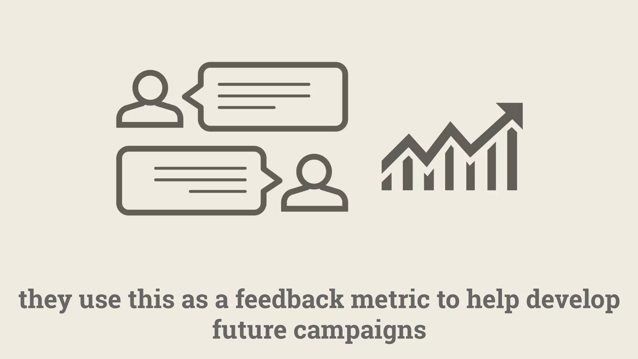 they use this as a feedback metric to help develop
future campaigns
 